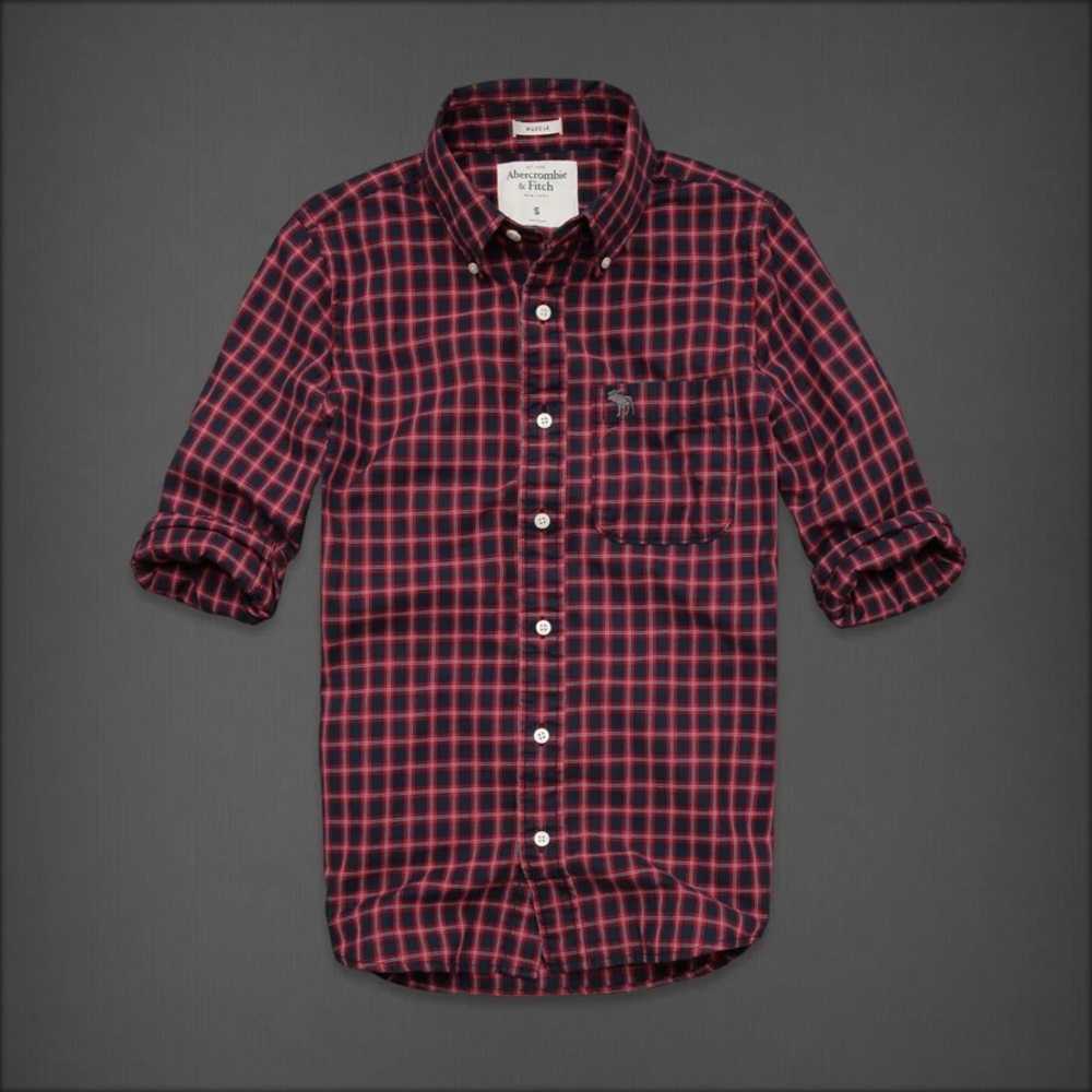 NWT Abercrombie & Fitch A&F classic plaid shirt